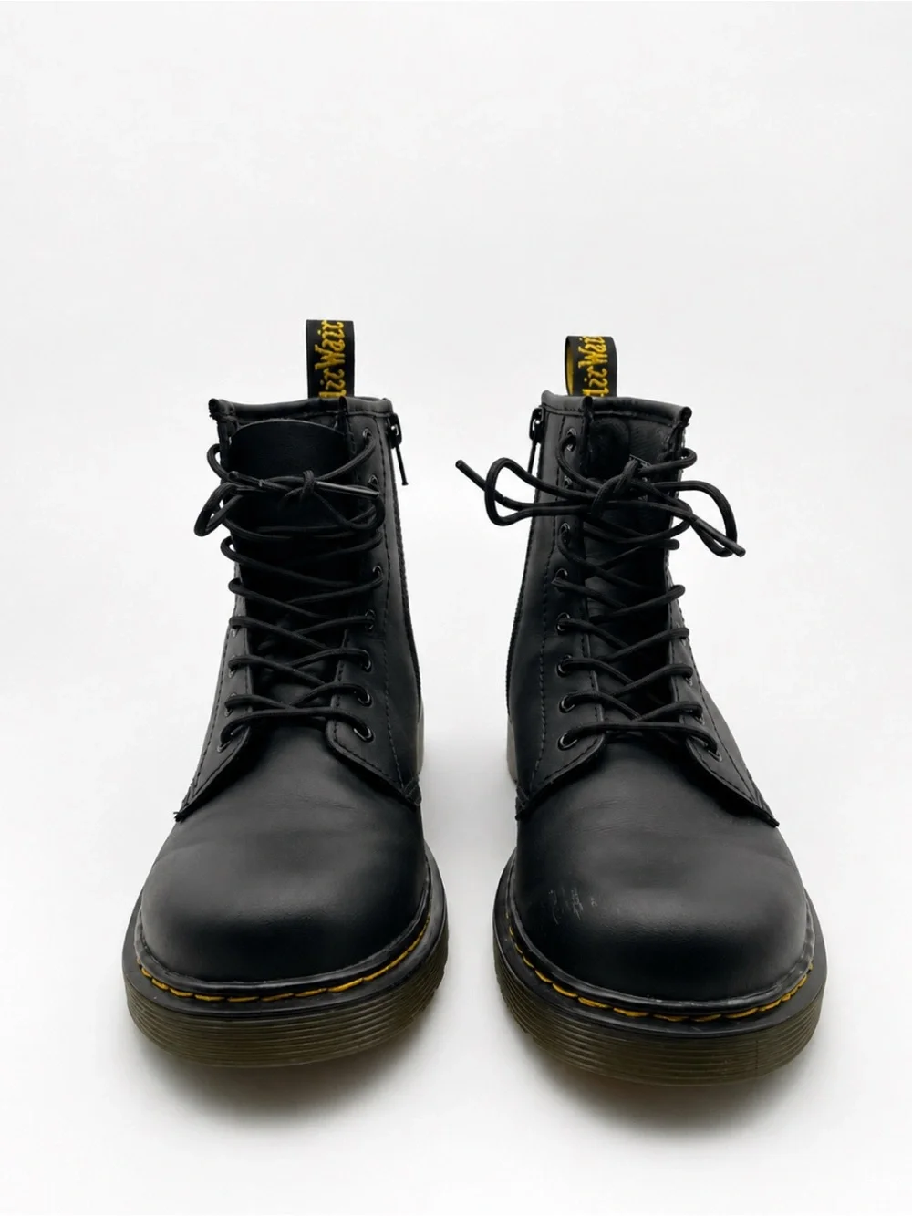 Dr. Martens 1460 J Core Kids Black Leather Boots EU 36 US 5 Side Zip Box